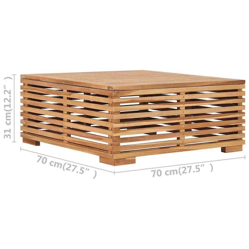 Salotto da Giardino-Set Tavolino Poggiapiedi Giardino Cuscino Grigio Scuro in Teak