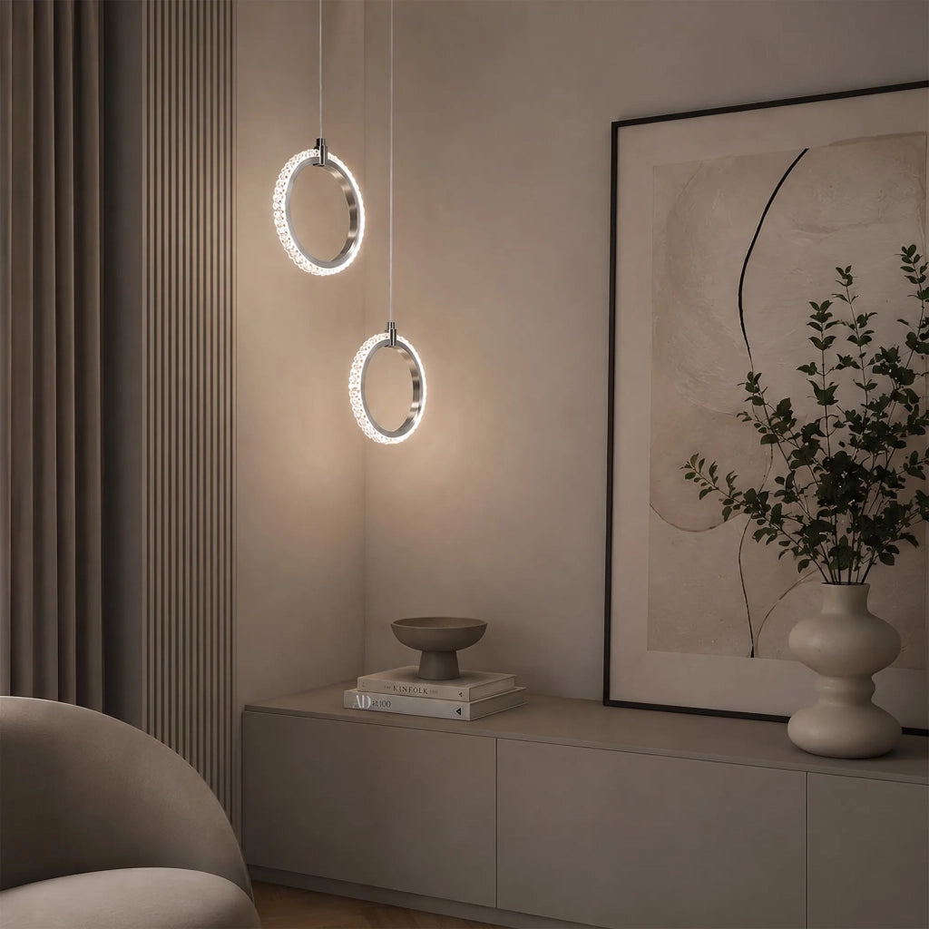 Lampada A Sospensione A Led Lhj126-w Cromo