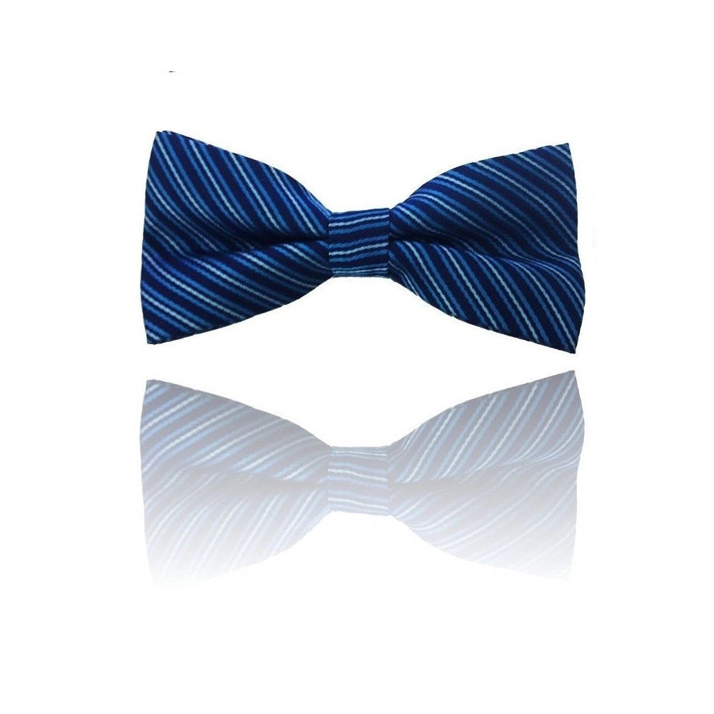 Trade Shop - Papillon Strisce Azzurro Righe Cravattino Farfallino Cravatta Frack Papion -