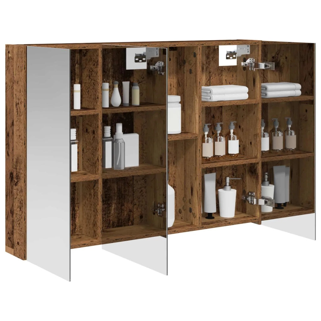 Mobiletto per specchio da bagno con lo scaffale Legno vecchio