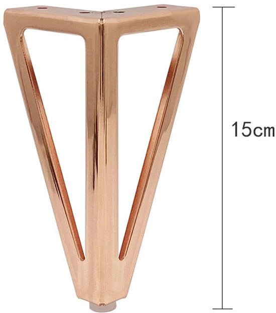 Sostegno per TV in legno metallico con piede di 15cm in roségoud
