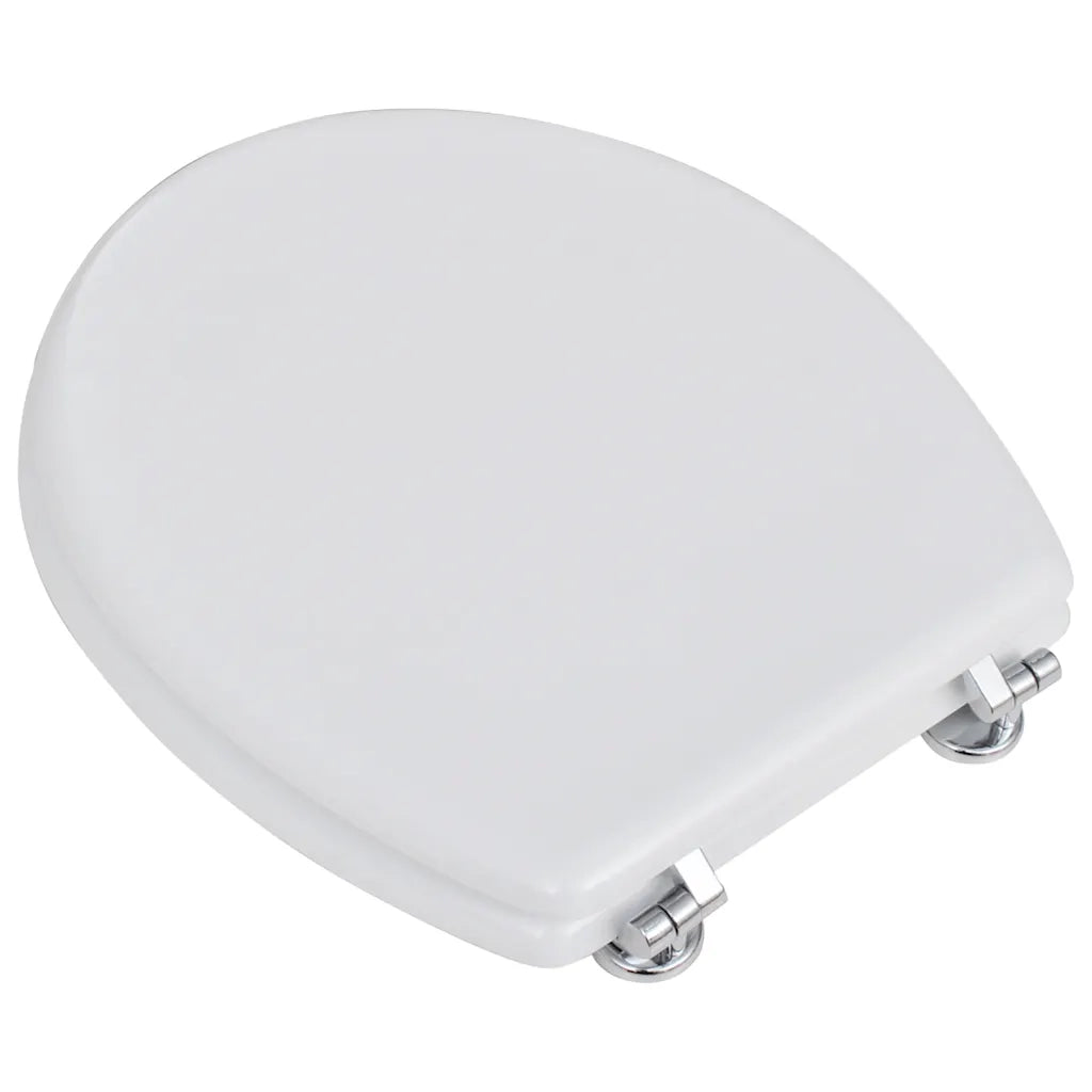 Sedile WC in MDF con Coperchio Design Semplice Bianco 140801