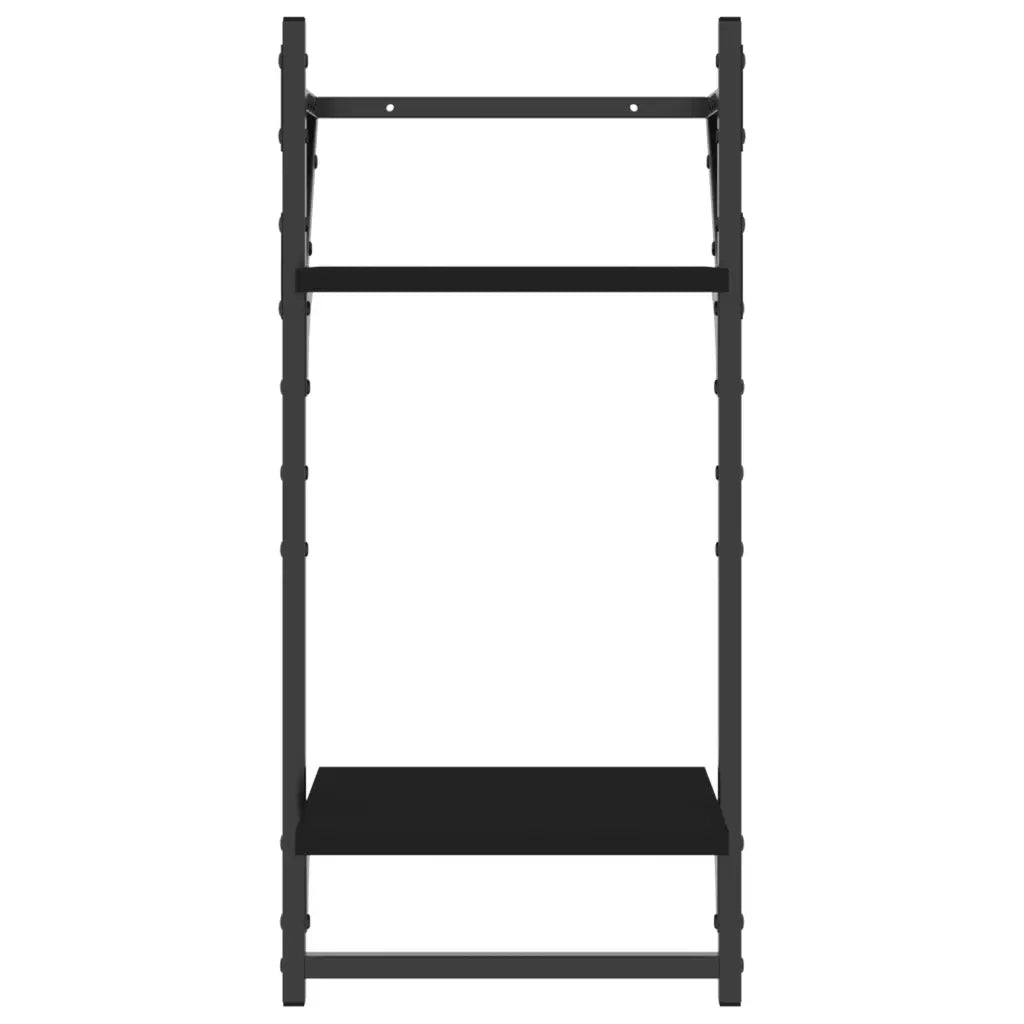 Mensole da Parete 2 Livelli con Aste 2 pz Nere 30x25x65 cm 836253