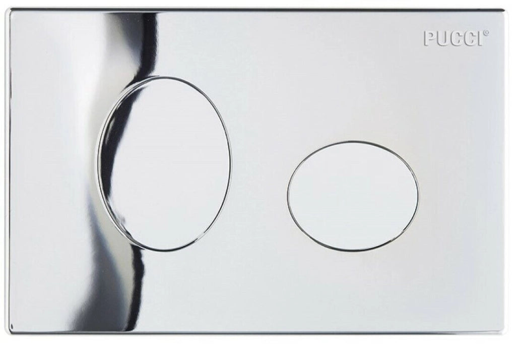 Placca Eco Ellisse Due Pulsanti 80130552 Cromata Pucci - Pucciplast
