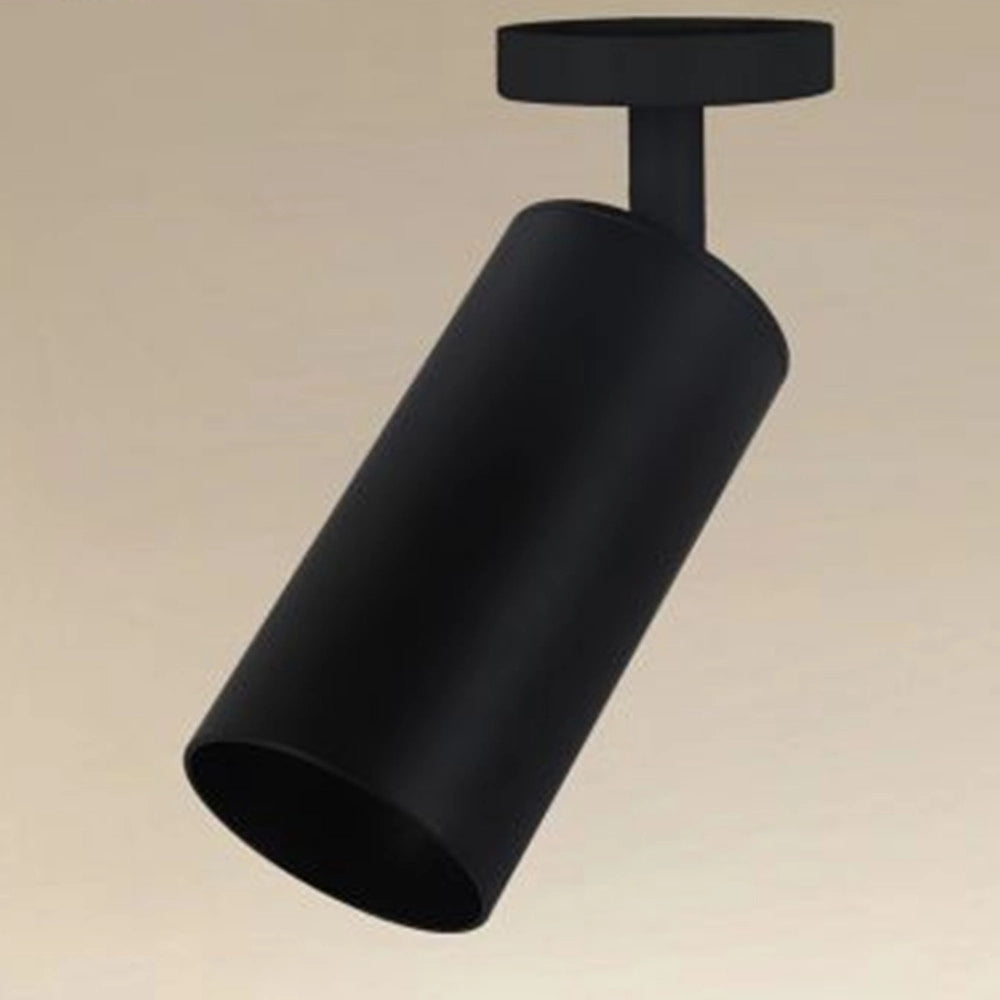 Trade Shop - Faretto Nero Attacco Gu10 Applique A Cilindro Soffitto Parete Per Interni Ip20 00700 -