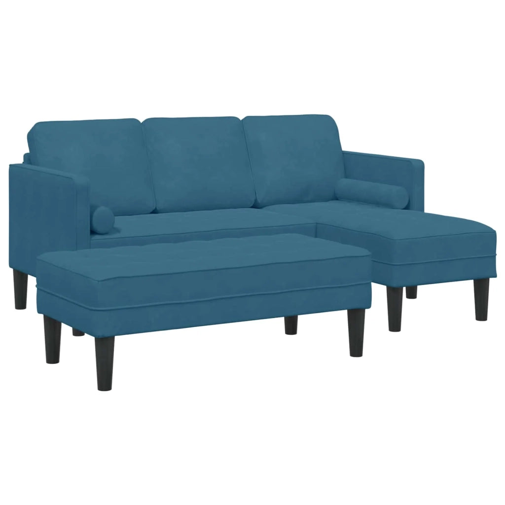 Set di divani con cuscino 2 pcs Blu Poliestere 3329273