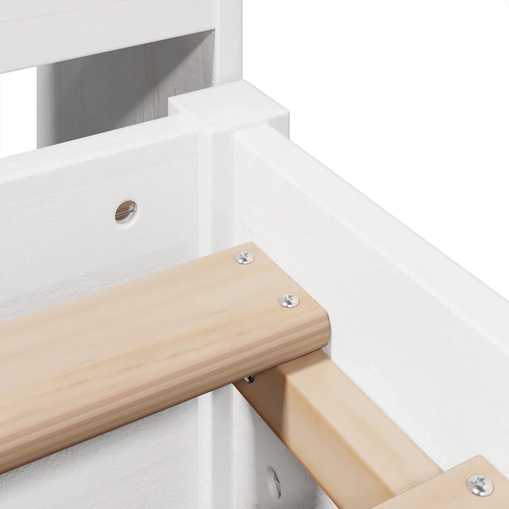 Letto Libreria senza Materasso Bianco 135x190 cm Legno di Pino 3323153