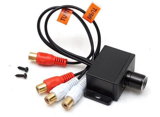 Regolatore di Volume Universale con Funzione di Nivelamento per Amplificatori e Adattatori RCA con Funzione di Bass Boost