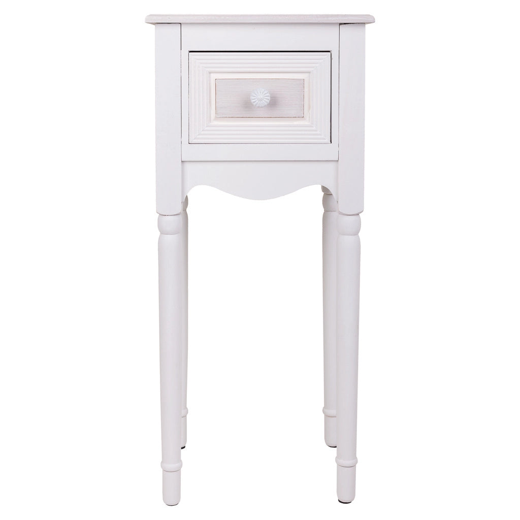 Tavolino porta telefono in legno bianco 33x26,5x72,5 h