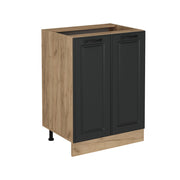 Mobiletto base cucina R-Line Antracite rustico/Rovere dorato 60 cm senza piano di lavoro Vicco