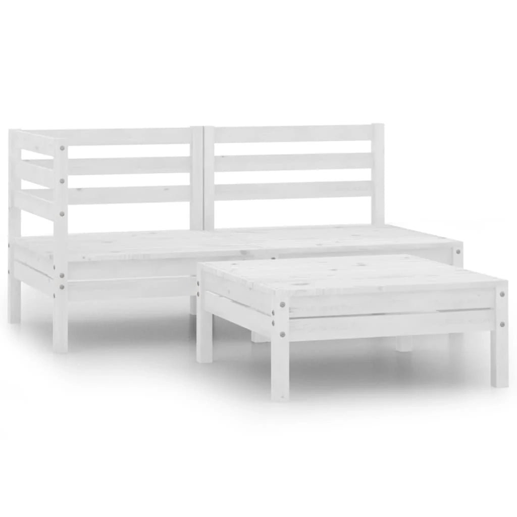 Set di mobili da giardino mobili da esterno 3 pezzi legno di pino massiccio bianco 02_0016038