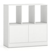 Libreria ante e mobiletto scaffale moderno a 3 livelli per soggiorno studio camera da letto-Scaffale da terra mensola di archiviazione Bianco