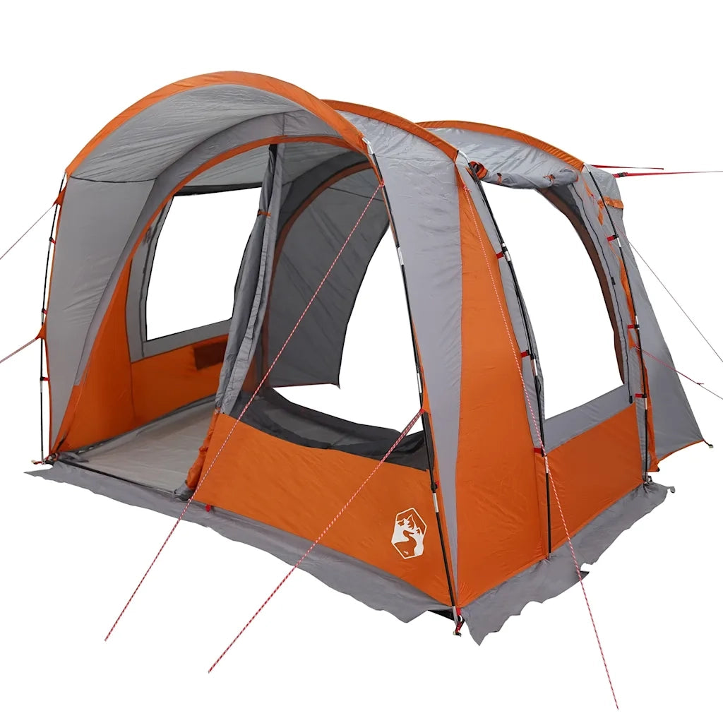 Tenda da Campeggio 4 Persone Grigio e Arancione Impermeabile 4009499