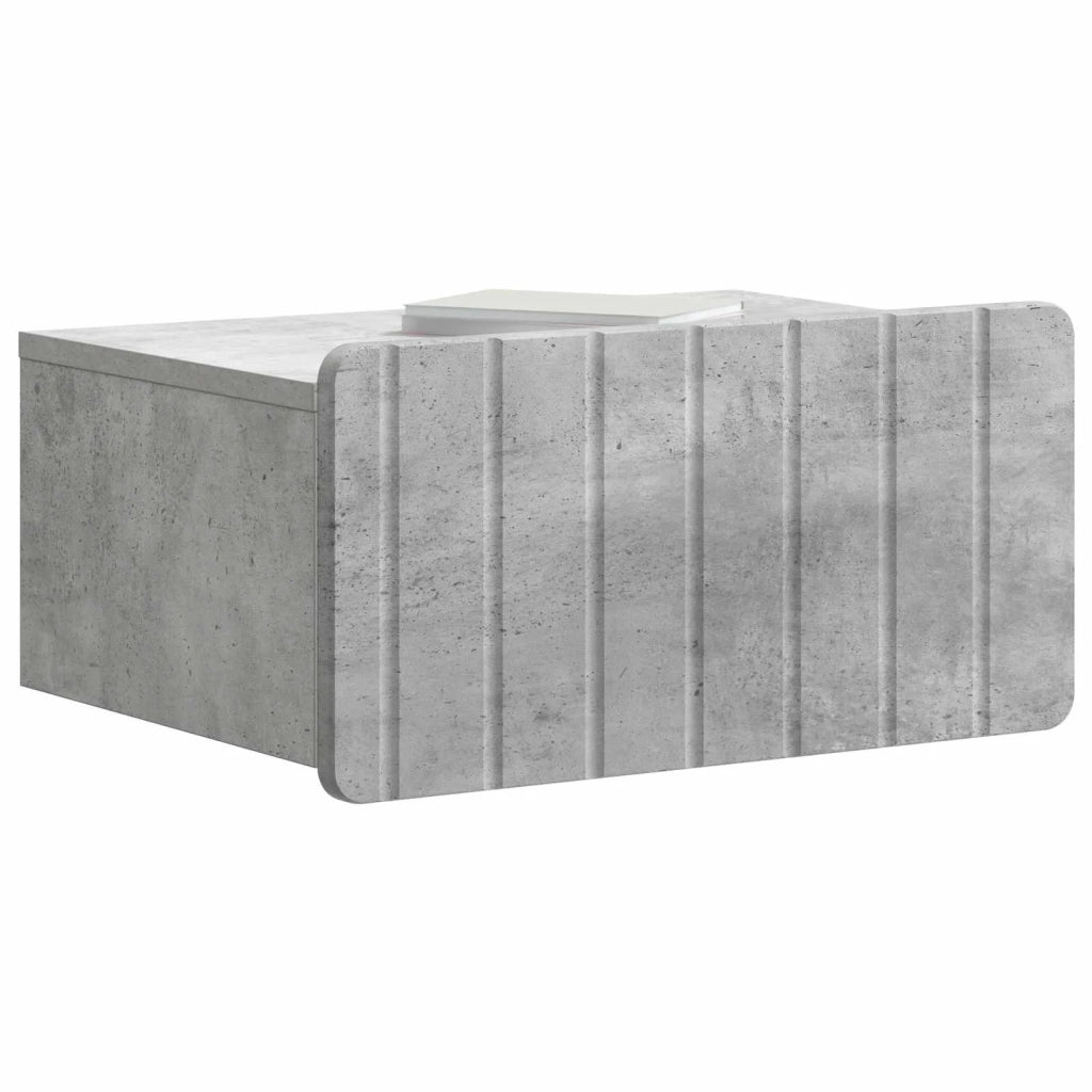 Mobiletto da notte a muro Grigio Cemento 49 x 34,5 x 24 cm