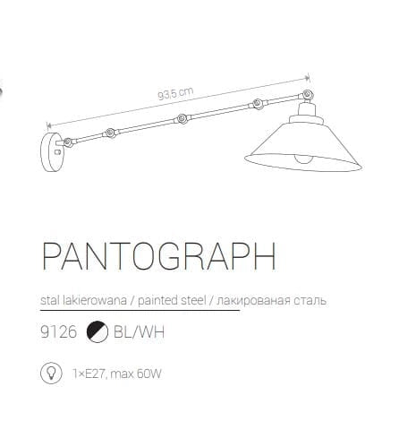 Lampadario soffitto Nowodvorski Pantograph nero 85cm