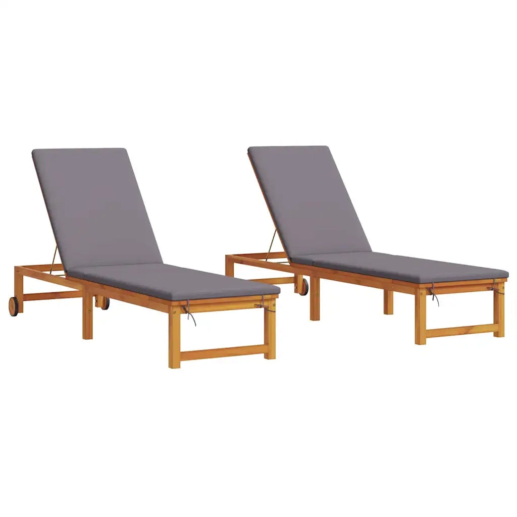 Lettino da sole 2 pcs Marrone 202 x 53 x 89 cm 3333831
