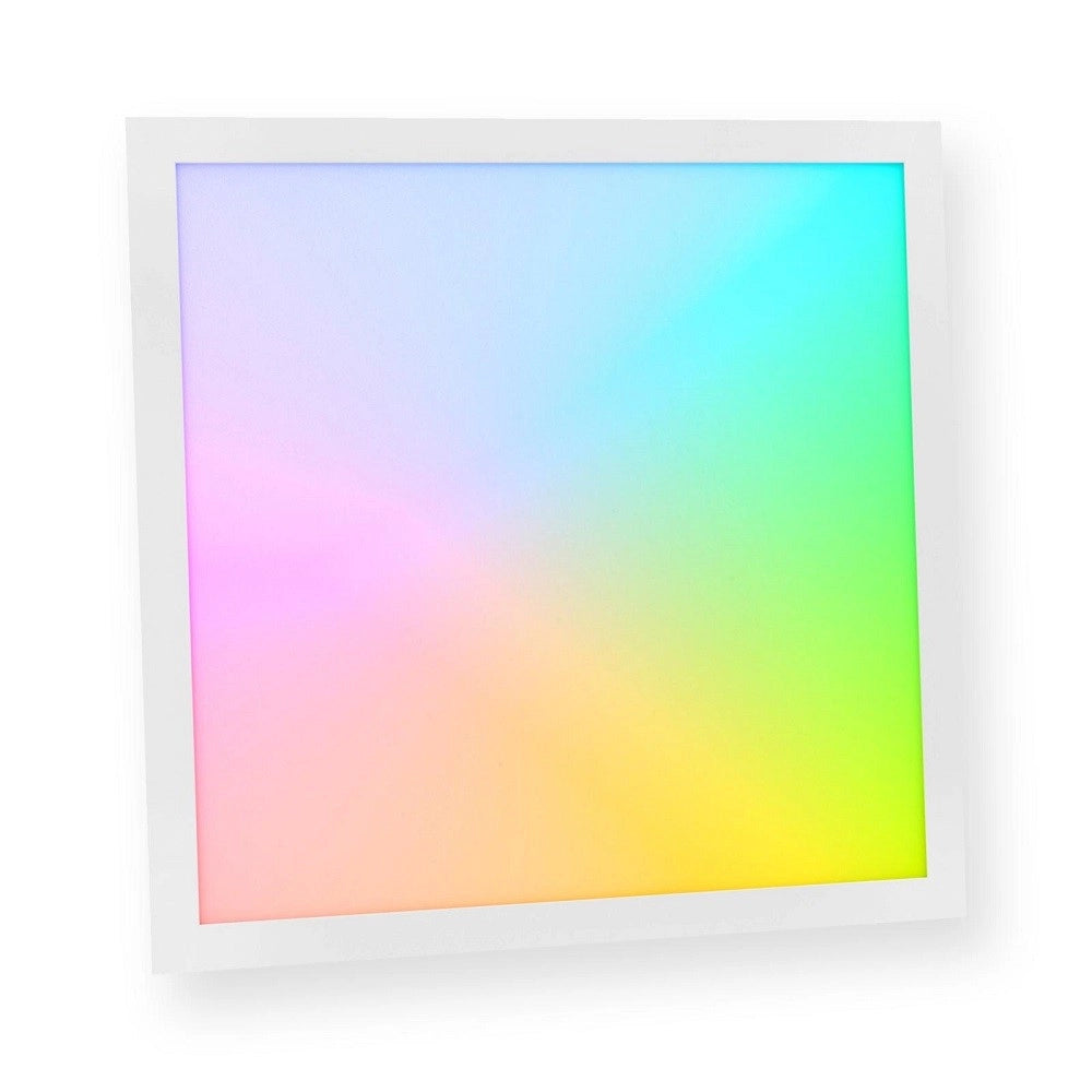 Trade Shop - Plafoniera Led 94w Luce Rgb+3000k Rgbw 24v Cromoterapia Lampada Soffitto 62x62cm -