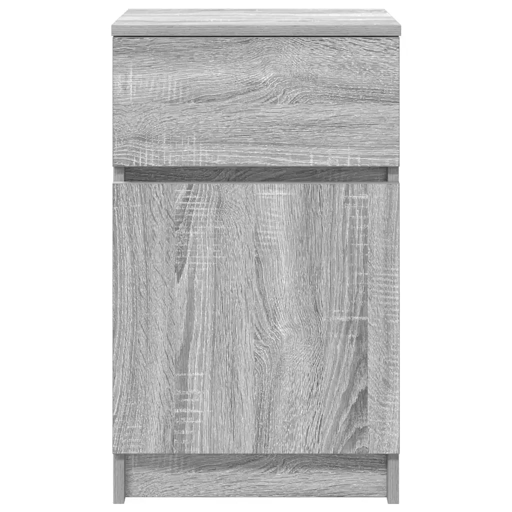 Set di 2 Comodini | Armadio da Notte | Mobiletto da notte Grigio Sonoma 39x35x65 cm in Legno Multistrato