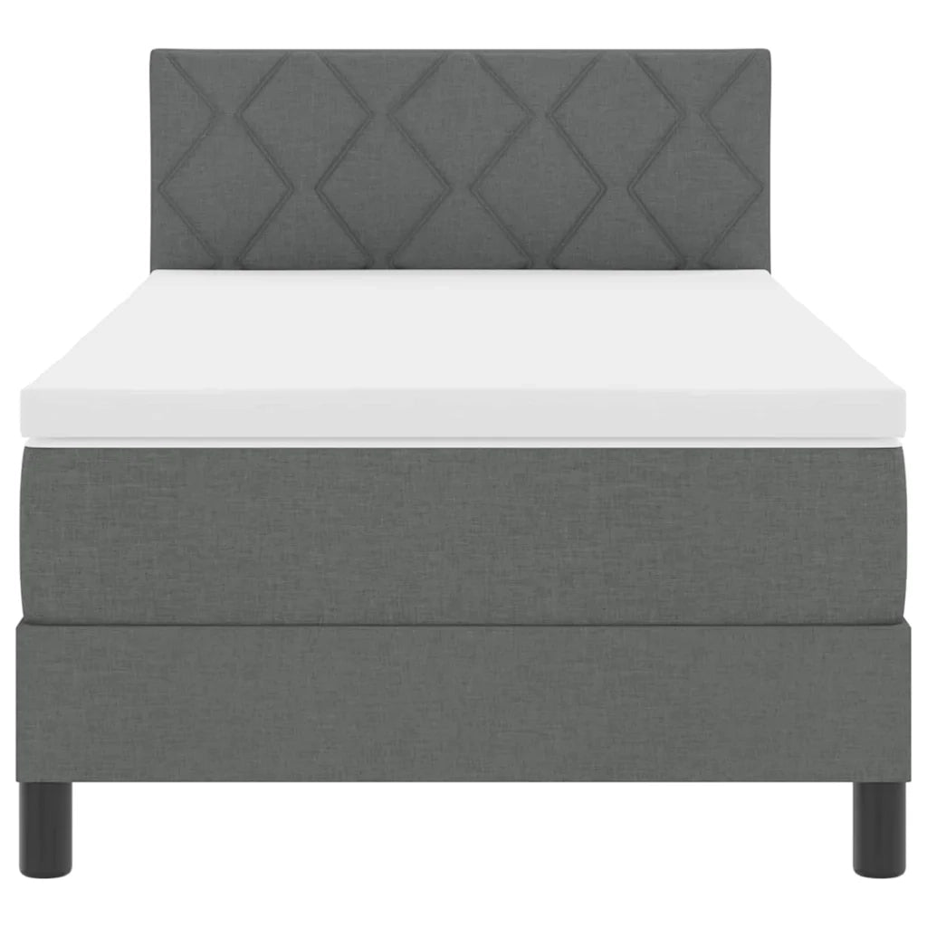Letto a molle con testiera Grigio scuro 90 x 200 cm Tessuto 3338735