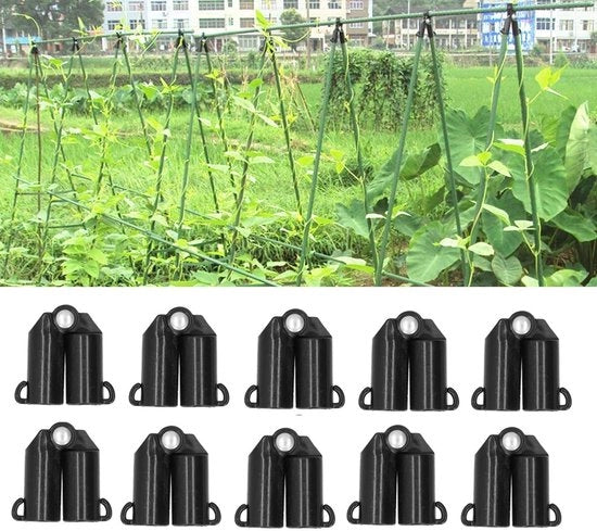Connettori per piante - 10 pezzi - Flessibili - Supporto per piante - Accessori per giardino - Polipropilene - Connettore B 0-180 gradi