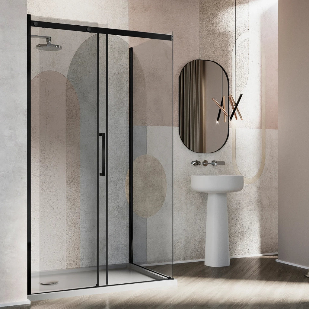 Box Doccia 80x130 CM 198 CM Vetro Trasparente 8 MM Versione Sinistra con EasyClean mod. Prime Bla Duo 1 Anta