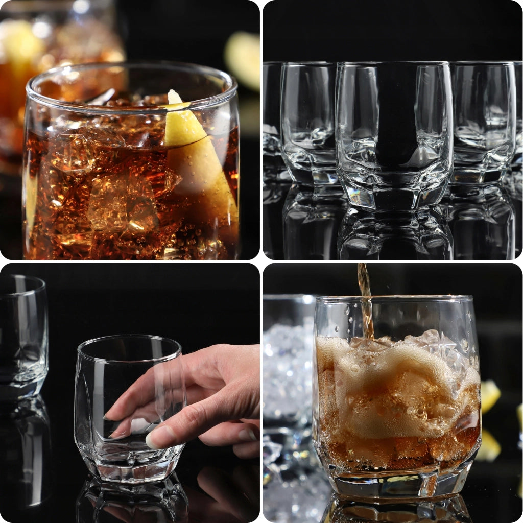 Bicchieri KADAX per bevande, whisky, succhi di frutta, set da 6 bicchieri, 215 ml