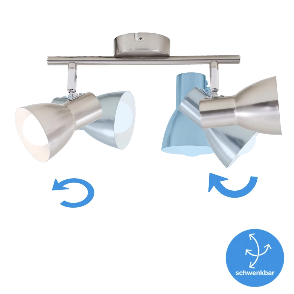 Spot Moderno Cup Metallo Nickel Satinato 2 Luci E15