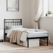 Giroletto con Testiera-Struttura Letto con testiera in Metallo Nero 75x190 cm 399067