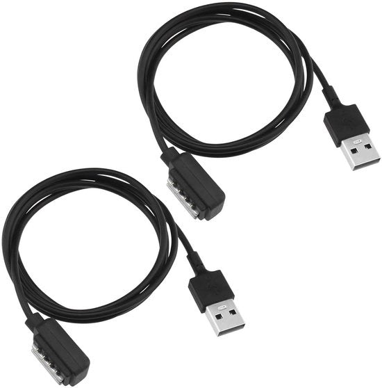 Cavi di ricarica USB da 2 pezzi con connettore magnetico per smartwatch - nero.