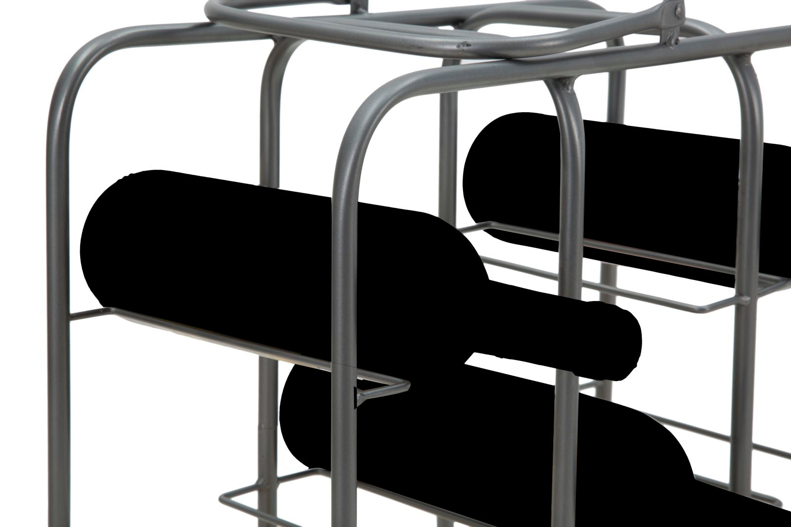 Porta Bottiglie Rack Quadrato 9 Posti 40x23x47,5 cm in Ferro Grigio