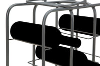 Porta Bottiglie Rack Quadrato 9 Posti 40x23x47,5 cm in Ferro Grigio