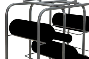 Porta Bottiglie Rack Quadrato 9 Posti 40x23x47,5 cm in Ferro Grigio