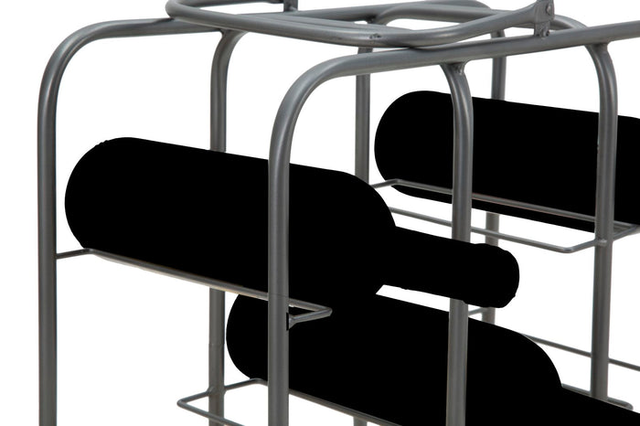 Porta Bottiglie Rack Quadrato 9 Posti 40x23x47,5 cm in Ferro Grigio