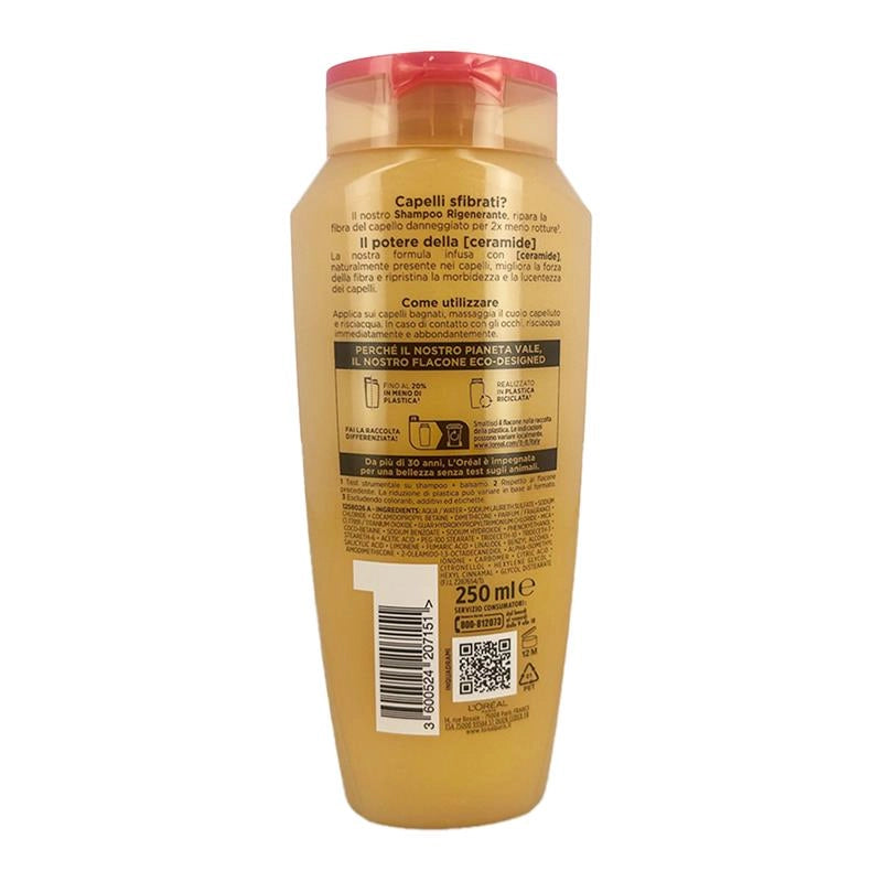 L'OREAL PARIS ELVIVE SHAMPOO RIGENERANTE ANTI ROTTURA CON CERAMIDE PER CAPELLI SFIBRATI 250 ML
