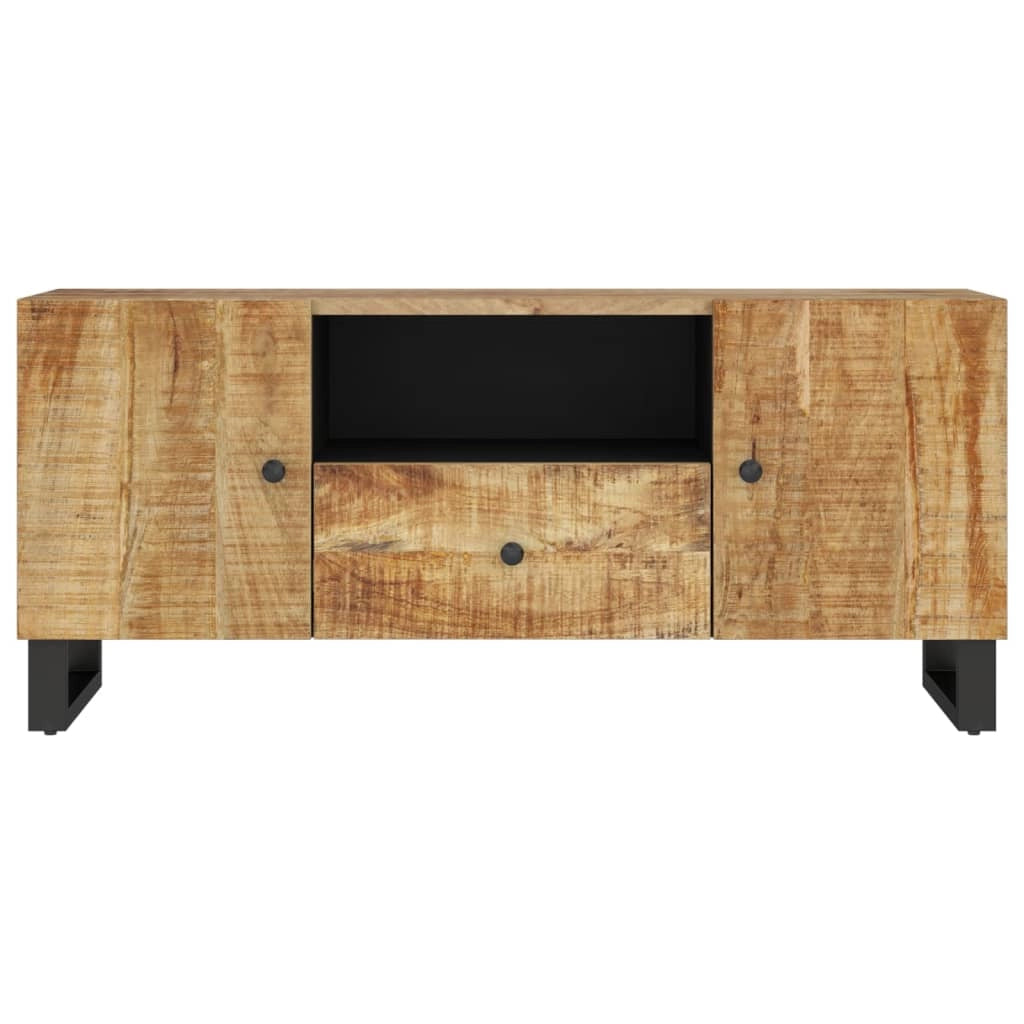 Mobile TV multimediale mensola TV credenza TV sala da pranzo soggiorno camera da letto 105 x 33,5 x 46 cm legno di mango e marrone ingegnerizzato 02_0025681