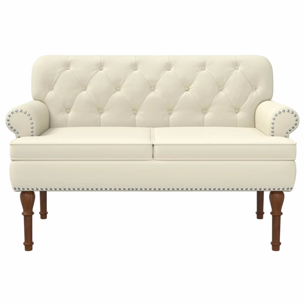 Loveseat con bottoni imbottiti Crema 120 x 65 x 77 cm 42041857