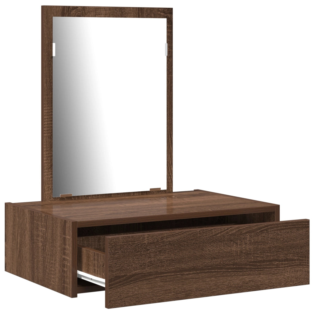 Tavolo da Toeletta a Muro Rovere Marrone 60x40x70 cm