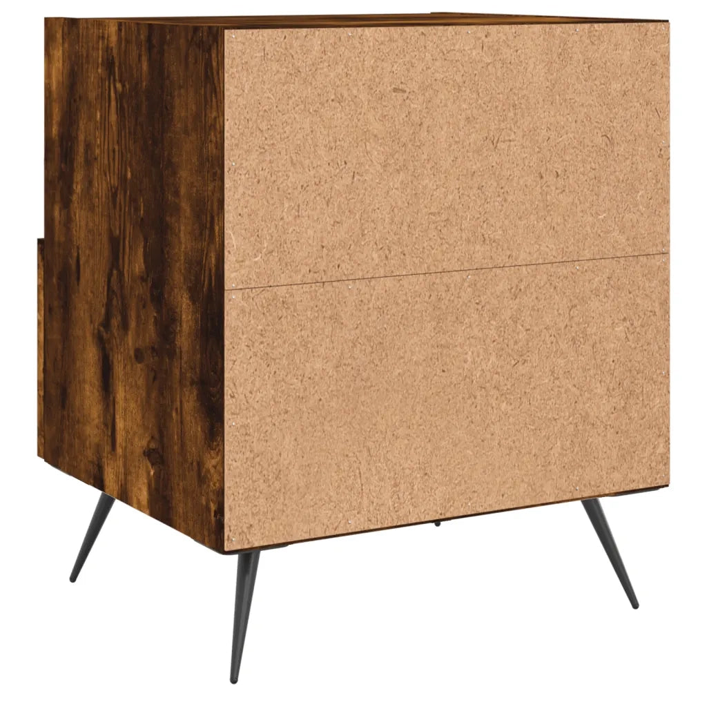 Comodino Rovere Fumo 40x35x47,5 cm in Legno Multistrato 827382