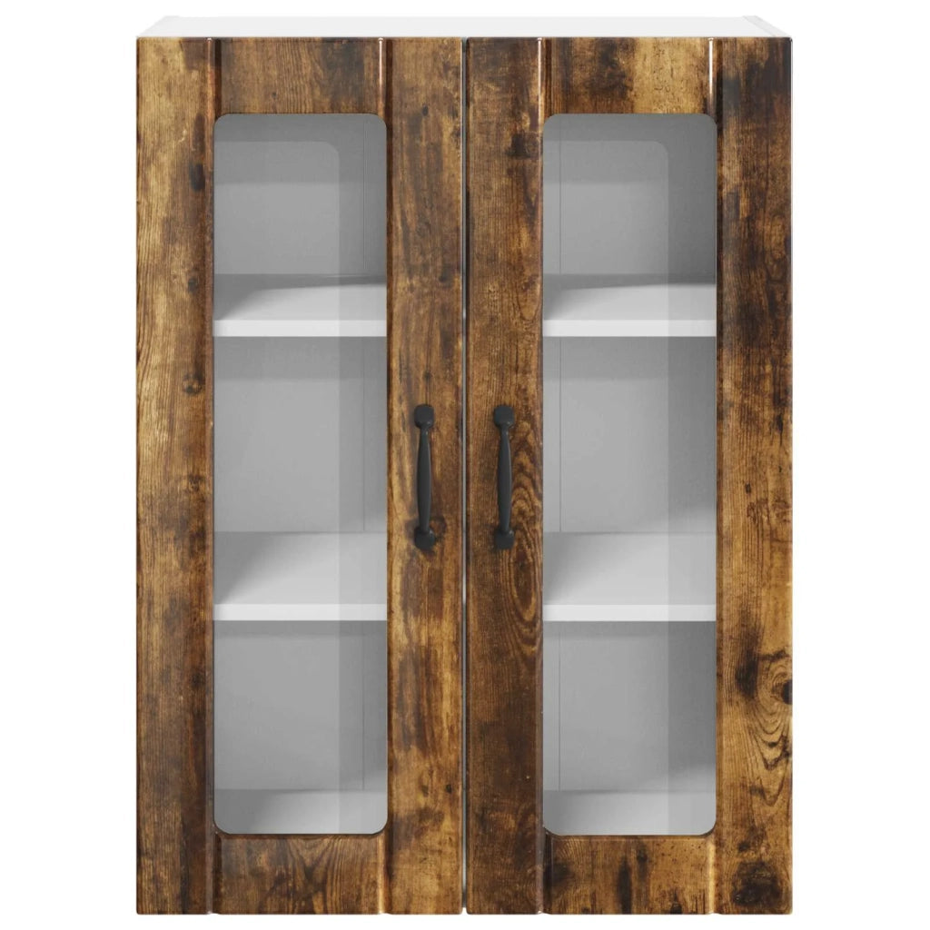 Mobile in vetro da parete LUCCA Rovere Fumo 60 x 31 x 80 cm