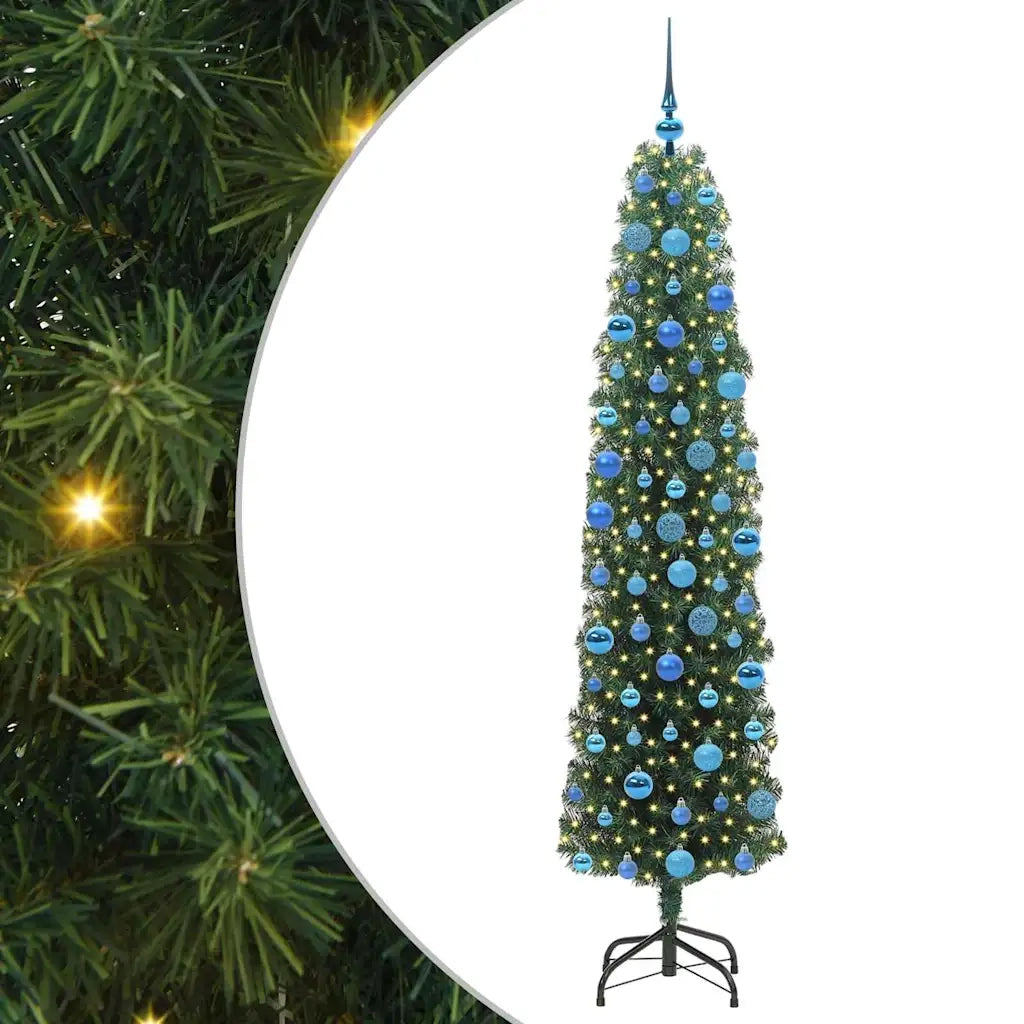 Albero di Natale | Decorazioni natalizie artificiale con 300 LED Verde 180 cm