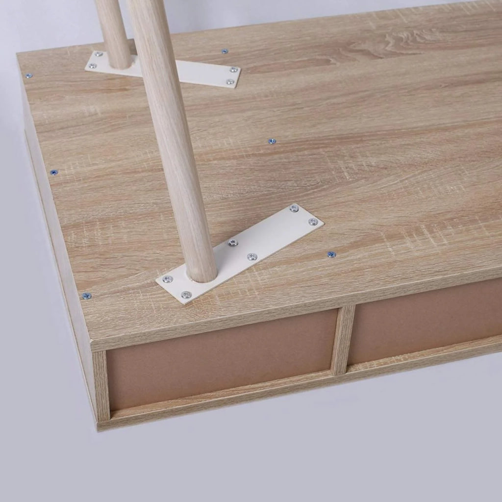 Tavolo porta computer con tre opzioni di stoccaggio 120 cm MDF color rovere 19_0000539
