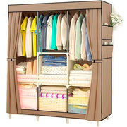 Cabina armadio in tessuto con tasche laterali 158x106x105 cm (Marrone)