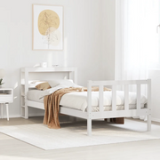 Letto senza Materasso Bianco 75x190 in Legno Massello di Pino