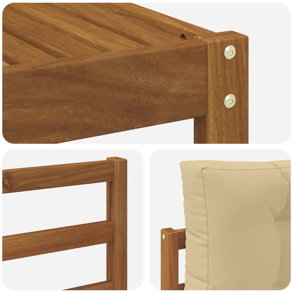 Set di divani da esterno con cuscino 8 pcs Naturale e Beige 3367286