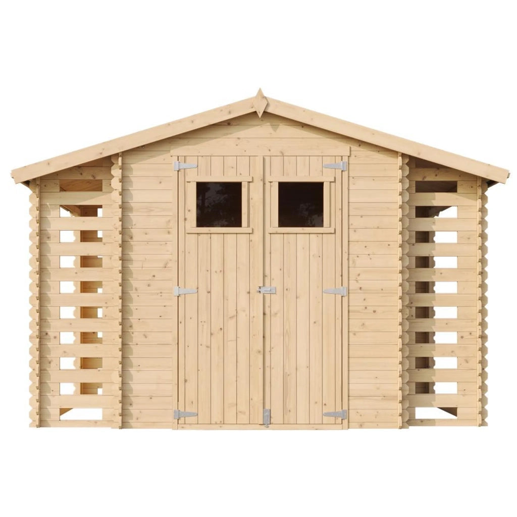 TIMBELA M391+M391G Casetta da Giardino in Legno - 3,53 + 0,97+0,97 m2