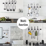 Fissaggio per Broomhouders - Set di 5 Orecchioni e 4 Ganci - Autoadesivo e con Spilli - Orecchioni per Giardino e Attrezzi