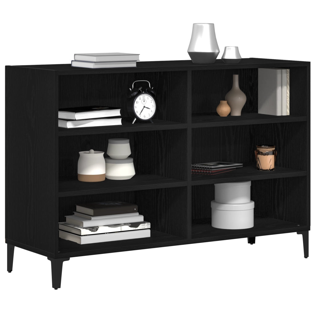 Sideboard Nero Quercia  103,5x35x70 cm in Legno ingegnerizzato