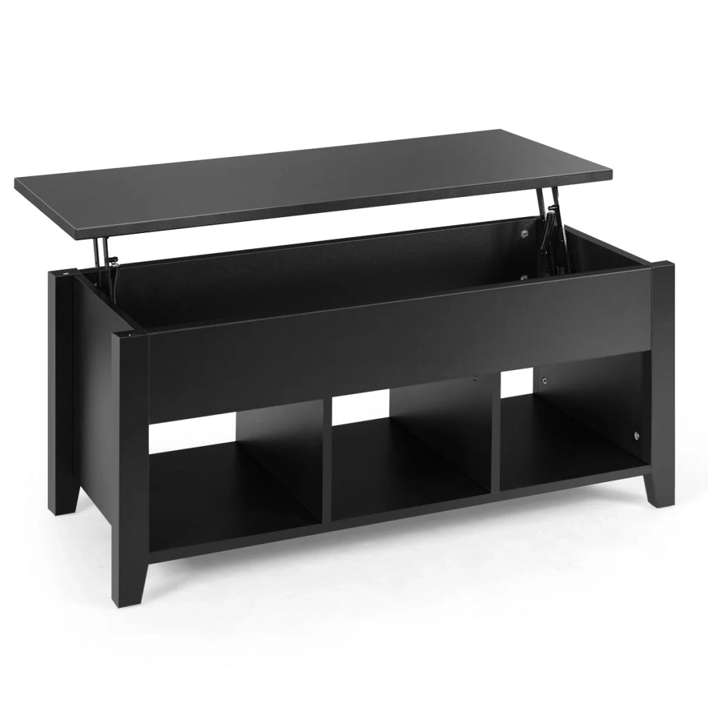 Tavolino da caffè sollevabile 104,5 x 49,5 x 48,5 cm con ampio spazio di archiviazione design moderno in melamina nera 20_0013750