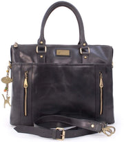 Borsa da Ufficio per Donna - Tote da 16 Pollici in Pelle - Borsa Grande con Tasca per Documenti A4 - Nero