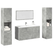 Set Mobili da Bagno 4 pz Grigio Cemento in Legno Multistrato 3324875